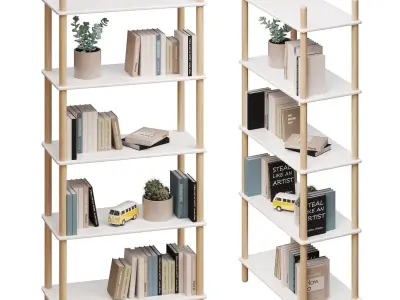 Bookshelf Olav-1 White 3D model