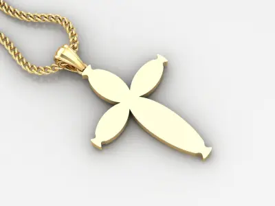 Light Gold 18K Cross Pendant 1CP084 3D print model
