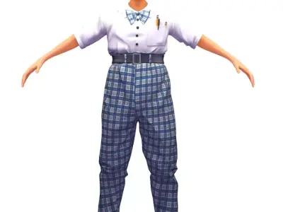 Cartoon High Poly Subdivision Avatar 017 3D Model Low-poly 3D model