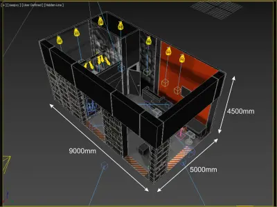 expo booth 9x5m 3D model