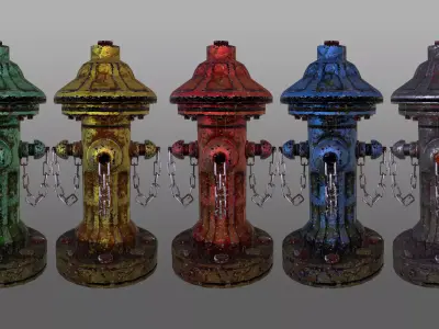 Fire Hydrant Low-poly 3D model