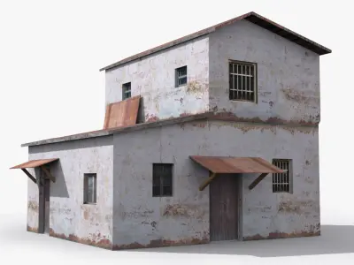 Slum f old house Low-poly 3D model