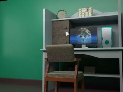 CoModern mputer Desk 3D model