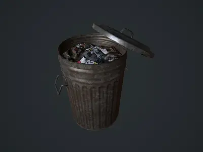 Garbage Bin pbr Low-poly 3D model