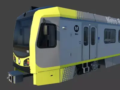 Light Rail Train Kinki Sharyo P3010 Free low-poly 3D model