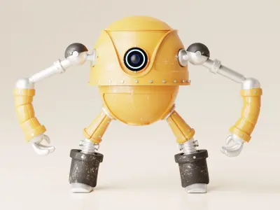Robot V23 Low-poly 3D model
