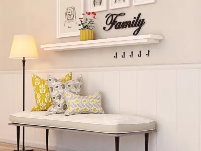 Bench for entryway 3D model