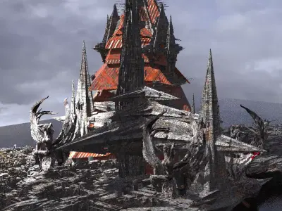 Set Deity Sci fi City Kit bash 2  3D model