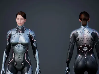 Sci-Fi Female Low-poly 3D model