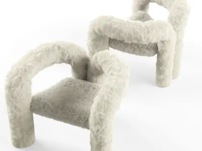 Teddy Chair Low-poly 3D model