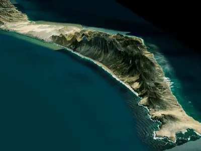 Fuerteventura full Island 3d model terrain 3D model