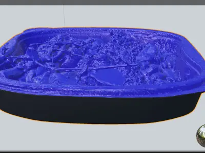 Poke bowl lunch box broccoli arugula quail eggs asparagus beans 3D model