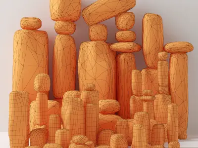 Stone block 3D model