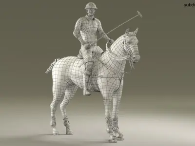  Male Polo Player Animated HQ Editorial License 