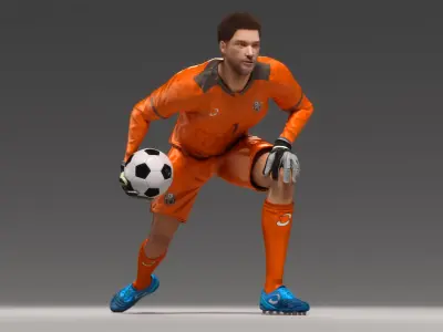  Male Soccer And Goalkeeper Players Animated HQ1 