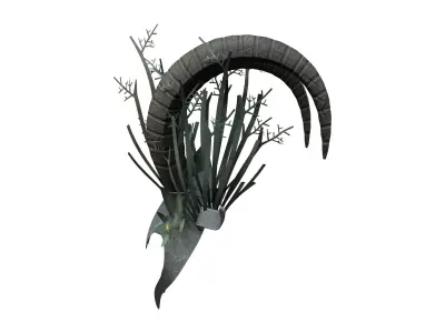 Horns Fantasy Helmet Head Piece Tiara Low-poly 3D model