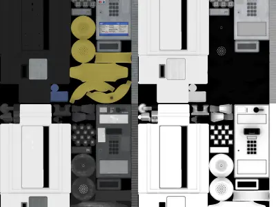 Payphone two pay phones Low-poly 3D model