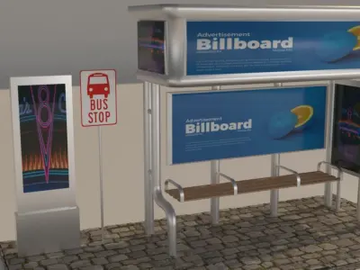 Bus Stop 3D model