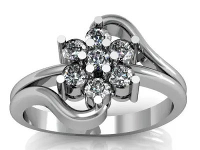 diamond ring 3D print model 88