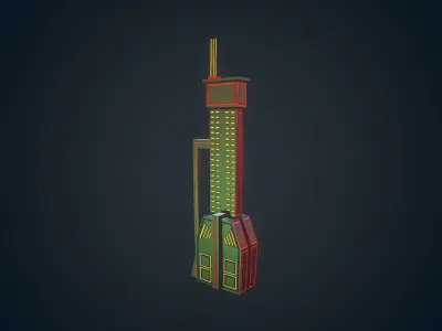 Sci-fi Building - 10 Low-poly 3D model