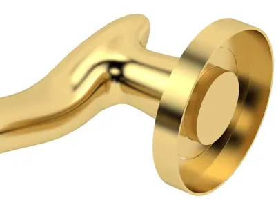Barcelona Door Handle Brass 3D model