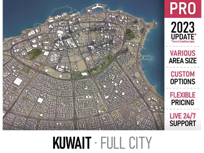 Kuwait Low-poly 3D model