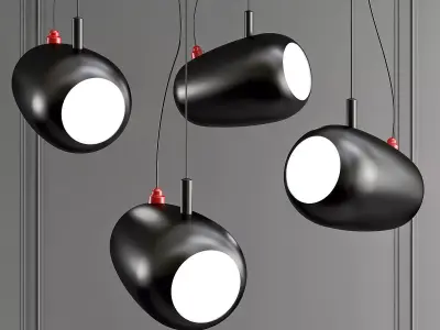 KINGSTON four pendant lights hanging from ceiling 3D model