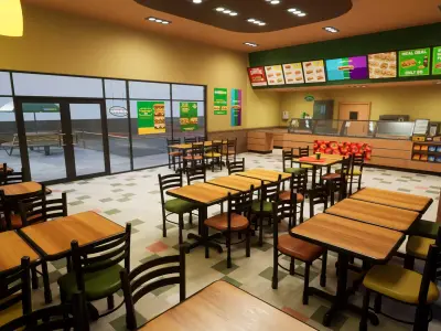 Fast Food Restaurant Chain - Sandwich Low-poly 3D model