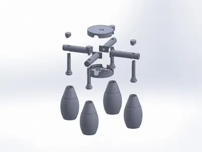 Four Lamp Chandelier Free 3D print model