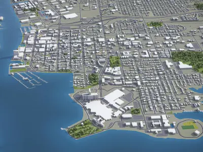 Portsmouth Low-poly 3D model