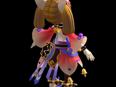 Game character character - bell light rain 3D model