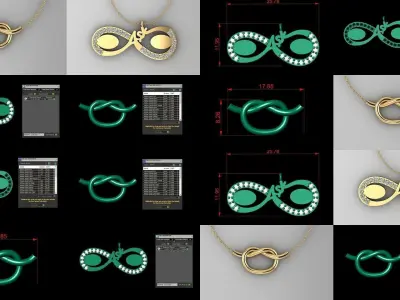 pendant collection 36 solid 3D Model Pack