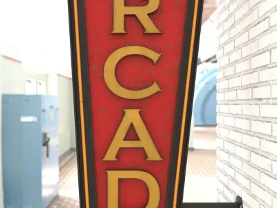 Neon Arcade Vintage Advertising Signs 3D model