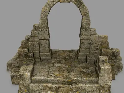 gate 2 stone arch Low-poly 3D model