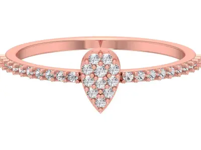 Solitaire Women Light Weight Band Ring 3D print model 22