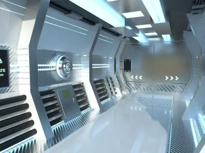 SciFi Interior Backdrop - Scenery Full Perm Spaceship Airship Low-poly 3D model