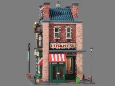 Cartoon House 11 3D model buy