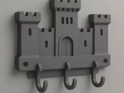 Castle Wall Hook STL  Medieval Key Holder Organizer 3D print model