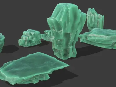 ice rocks 15 Low-poly 3D model