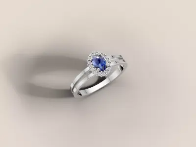 Halo Split Shank Ring 3D Model 3D print model