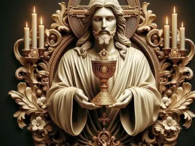 Baroque Jesus Chalice 3D Relief Model Christian Pendant STL 3D print model