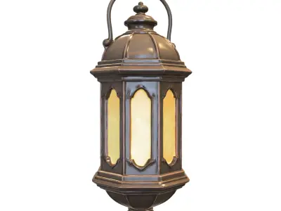 medieval lantern game reader Low-poly 3D model