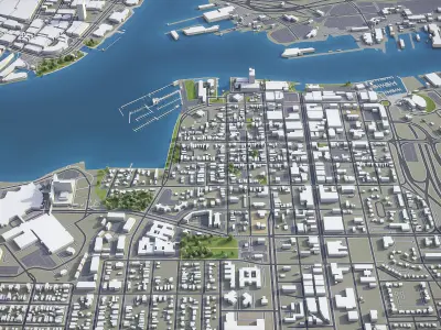 Portsmouth Low-poly 3D model