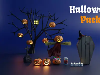 Halloween Pumpkin Pack Collection 3D model