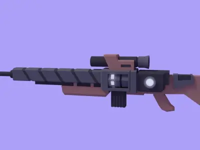Low poly Sci-Guns sniper rifle Low-poly 3D model