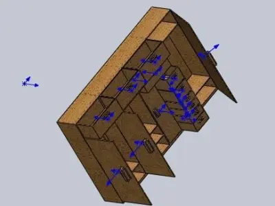 cupboart wooden cabinet with arrows 3D print model