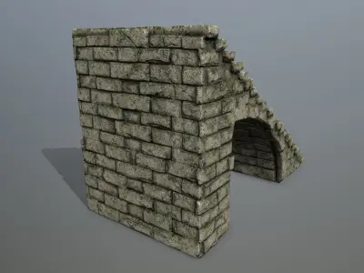 stairs stone arch Low-poly 3D model