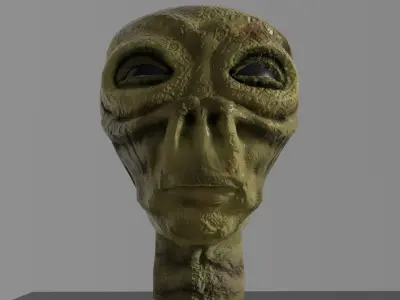 Alien Head Low-poly 3D model