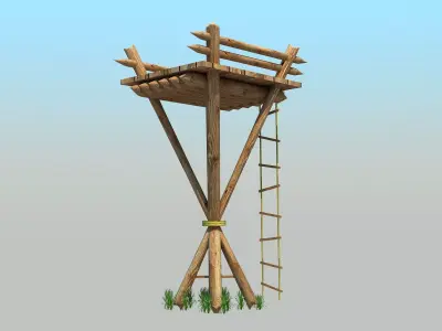 Watch Tower - Low poly Low-poly 3D model