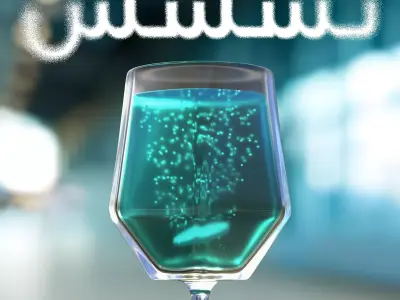 cocktails jus fruits cup glass fresh toxic 3D model